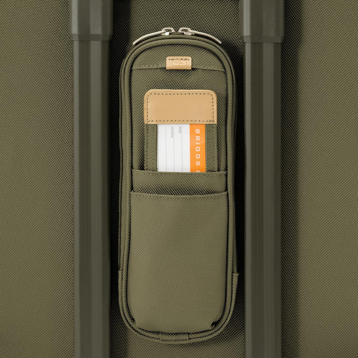 Briggs & Riley Baseline Essential 22" 2-Wheel Expandable Carry-On in Olive — detail view