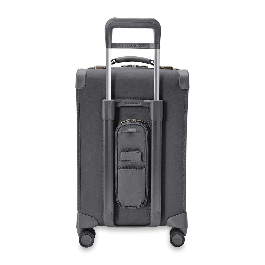 Briggs & Riley Baseline Essential 22" Carry-On Expandable Spinner in Steel Gray — back view