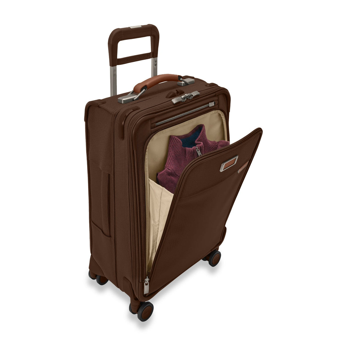 Briggs & Riley Baseline Essential 22" Carry-On Expandable Spinner in Chocolate — detail view 7