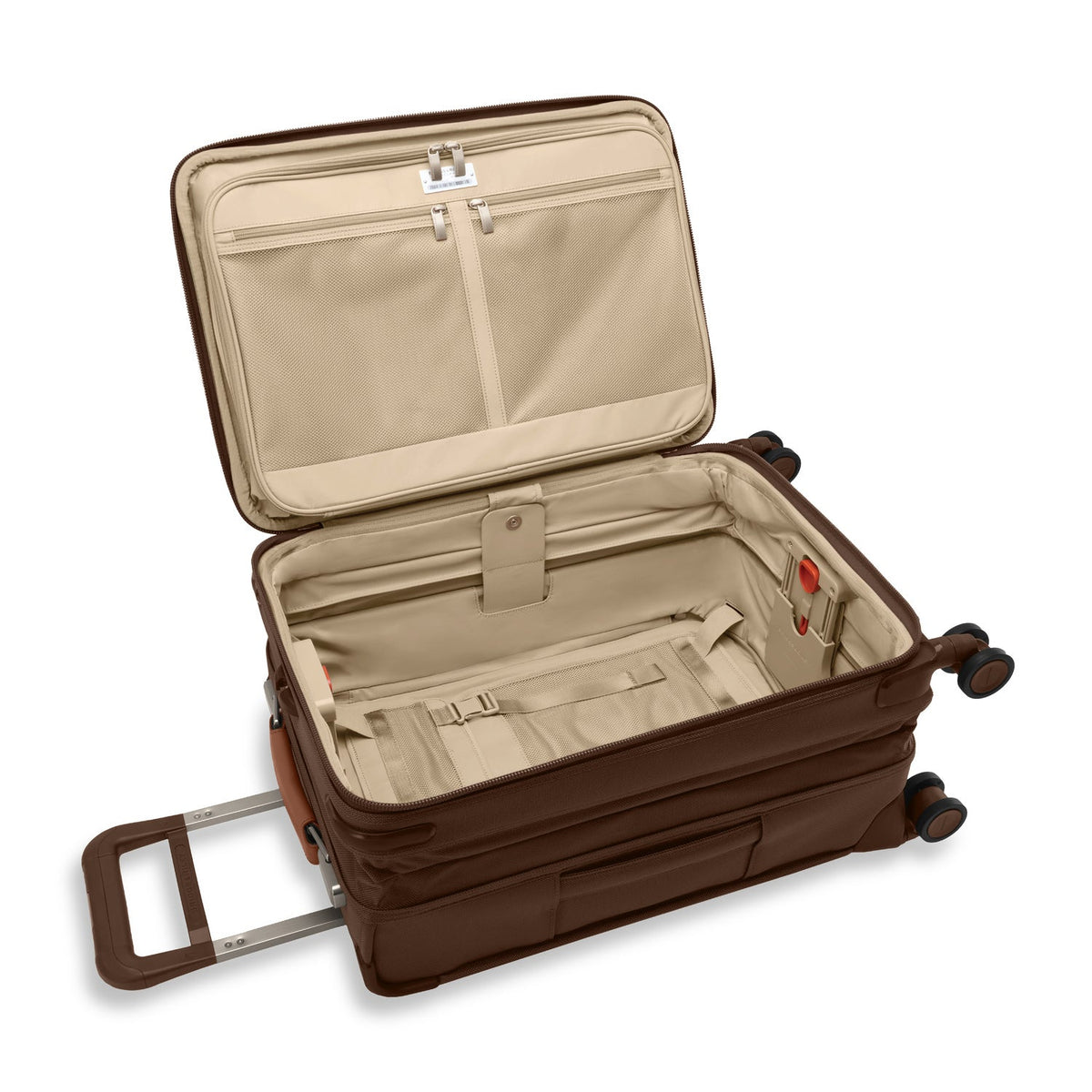 Briggs & Riley Baseline Essential 22" Carry-On Expandable Spinner in Chocolate — interior view 5