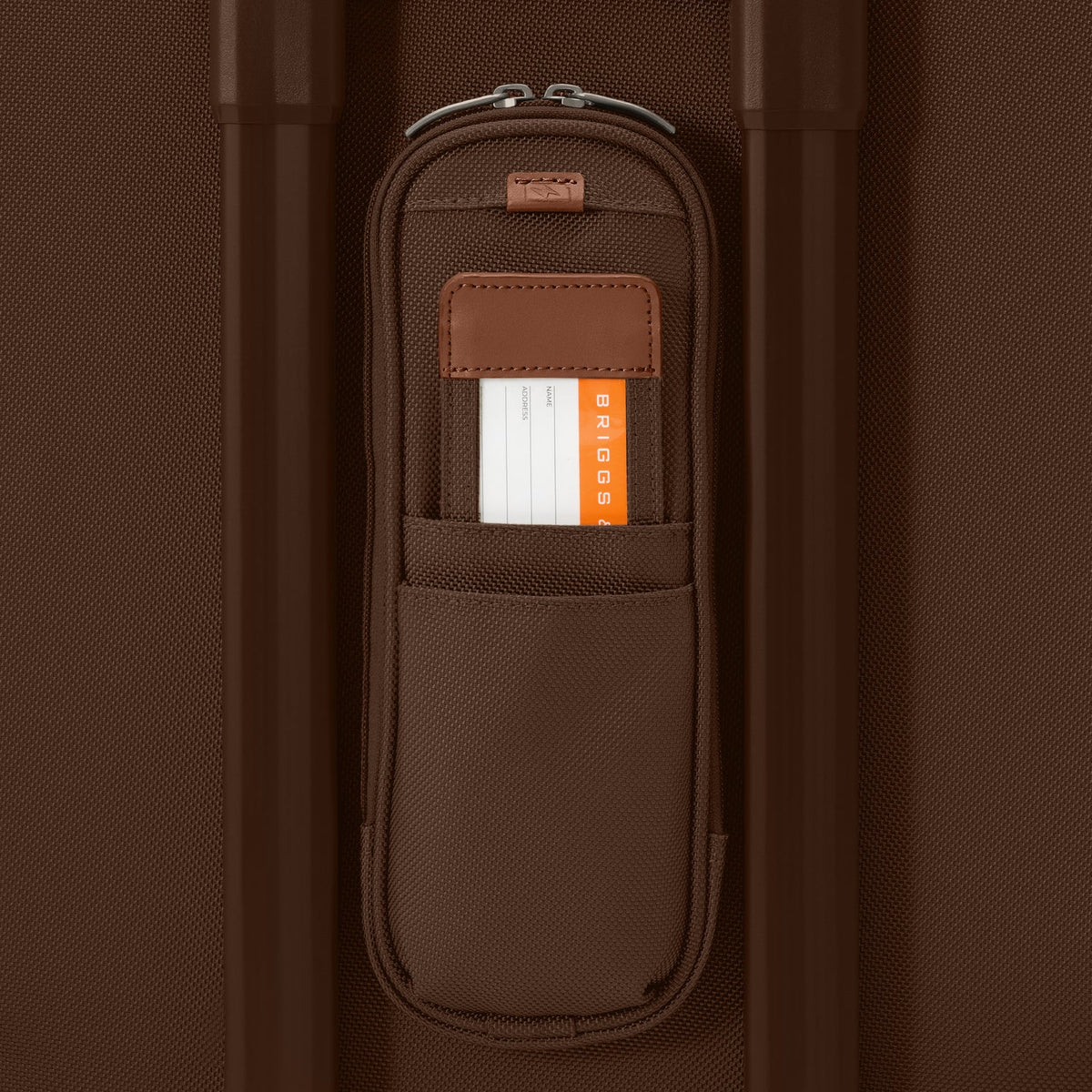 Briggs & Riley Baseline Essential 22" Carry-On Expandable Spinner in Chocolate — detail view 3