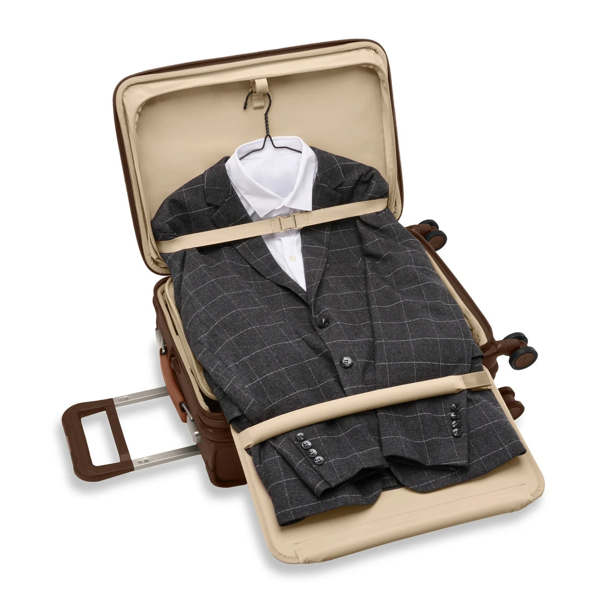 Briggs & Riley Baseline Essential 22" Carry-On Expandable Spinner in Chocolate — interior view 4