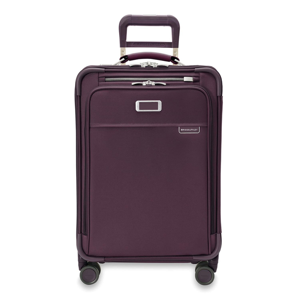 Briggs & Riley Baseline Essential 22" Carry-On Expandable Spinner in Plum — front view # color_Plum