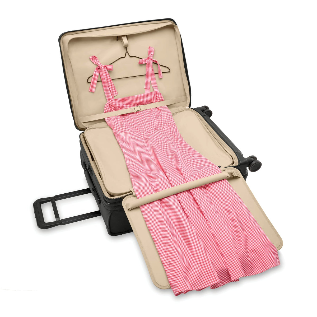 Briggs & Riley Baseline Compact Checked Expandable Spinner in Black — interior view 2