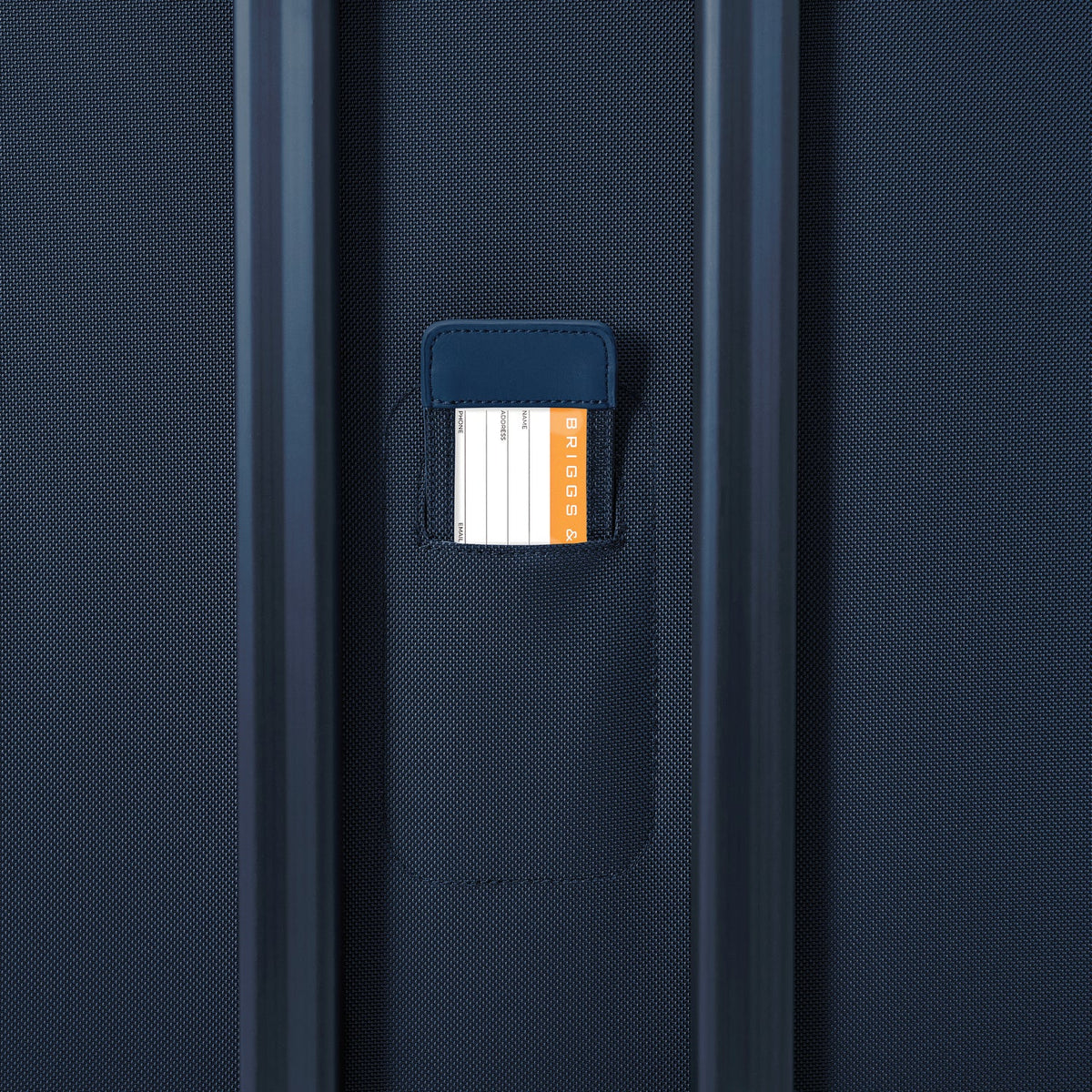 Briggs & Riley Baseline Compact Checked Expandable Spinner in Navy — detail view 2