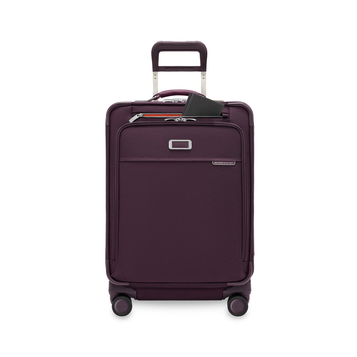 Briggs & Riley Baseline Compact Checked Expandable Spinner in Plum — detail view 3