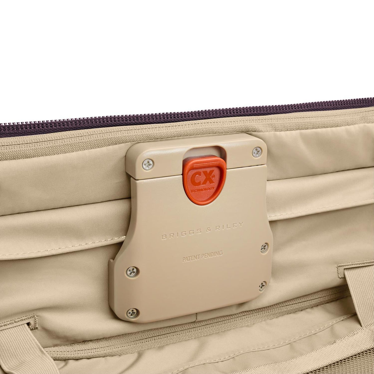 Briggs & Riley Baseline Compact Checked Expandable Spinner in Plum — detail view 4