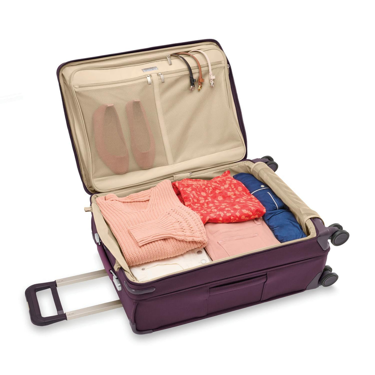 Briggs & Riley Baseline Medium Expandable Spinner in Plum — interior view 5