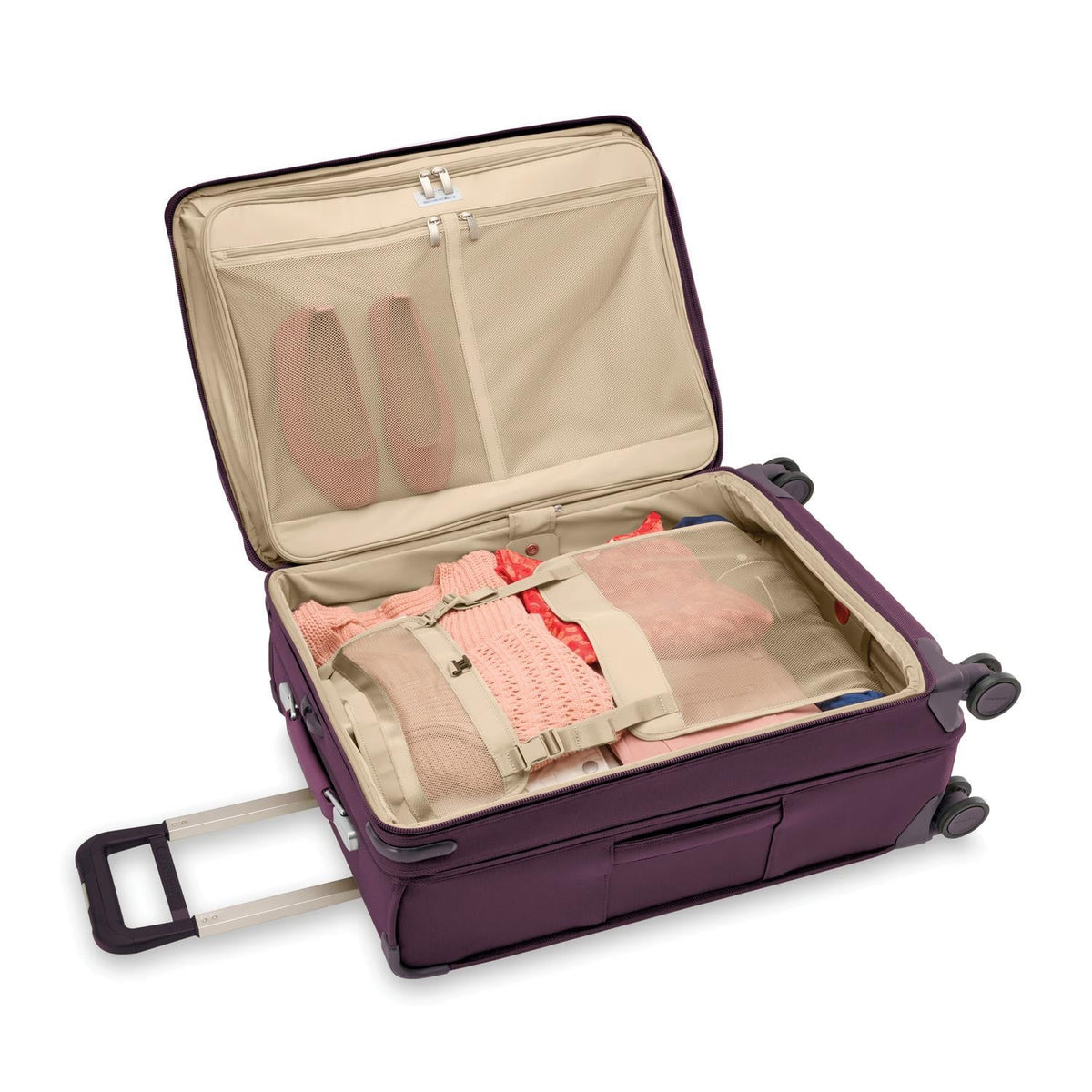 Briggs & Riley Baseline Medium Expandable Spinner in Plum — interior view 6