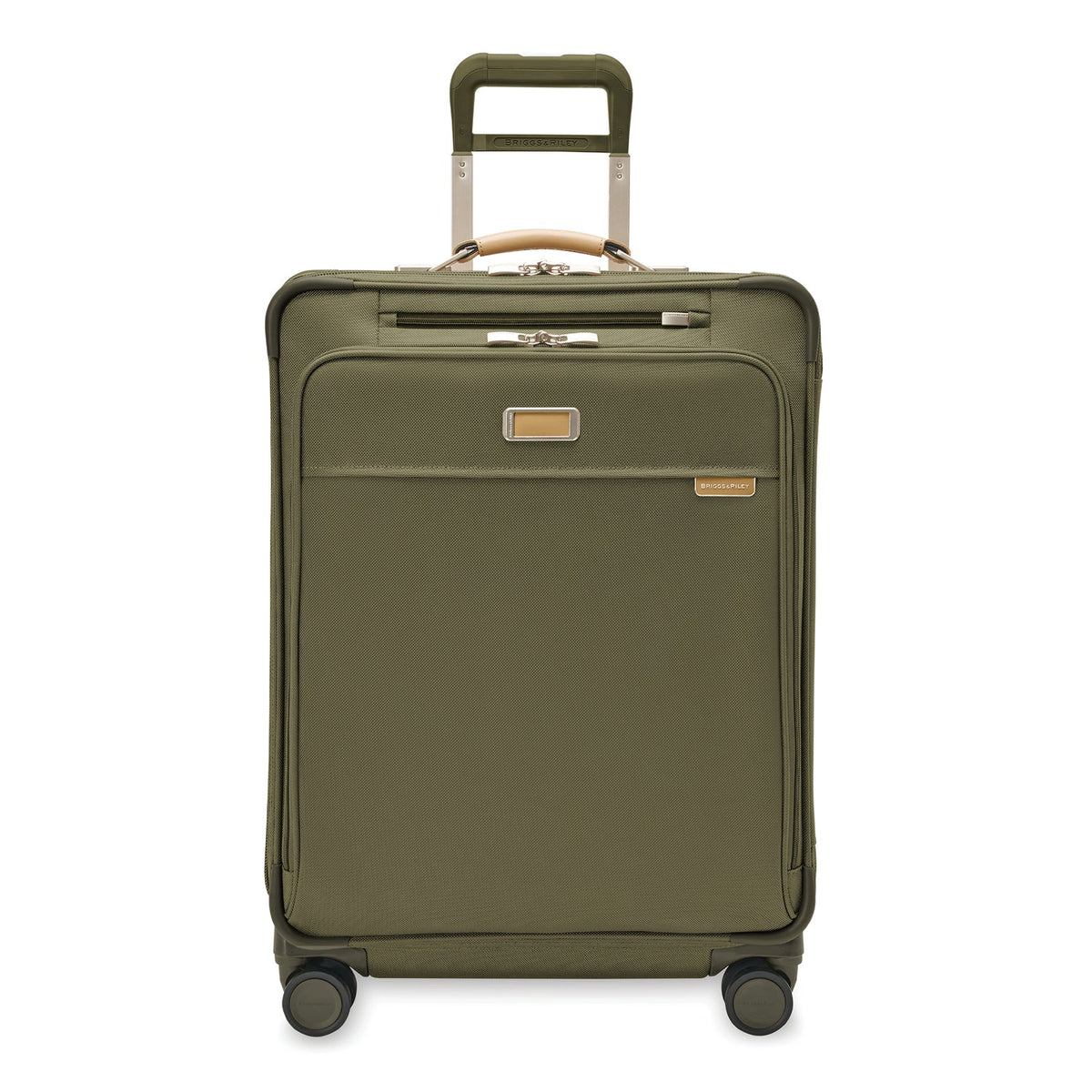 Briggs & Riley Baseline Medium Expandable Spinner in Olive — front view # color_Olive
