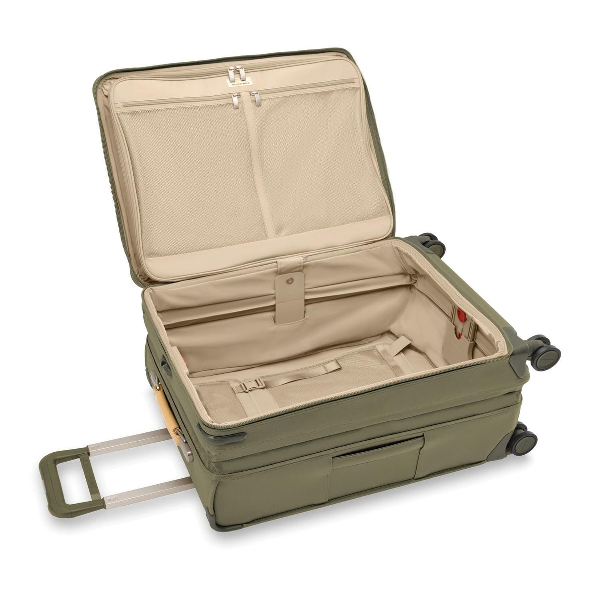 Briggs & Riley Baseline Medium Expandable Spinner in Olive — interior view