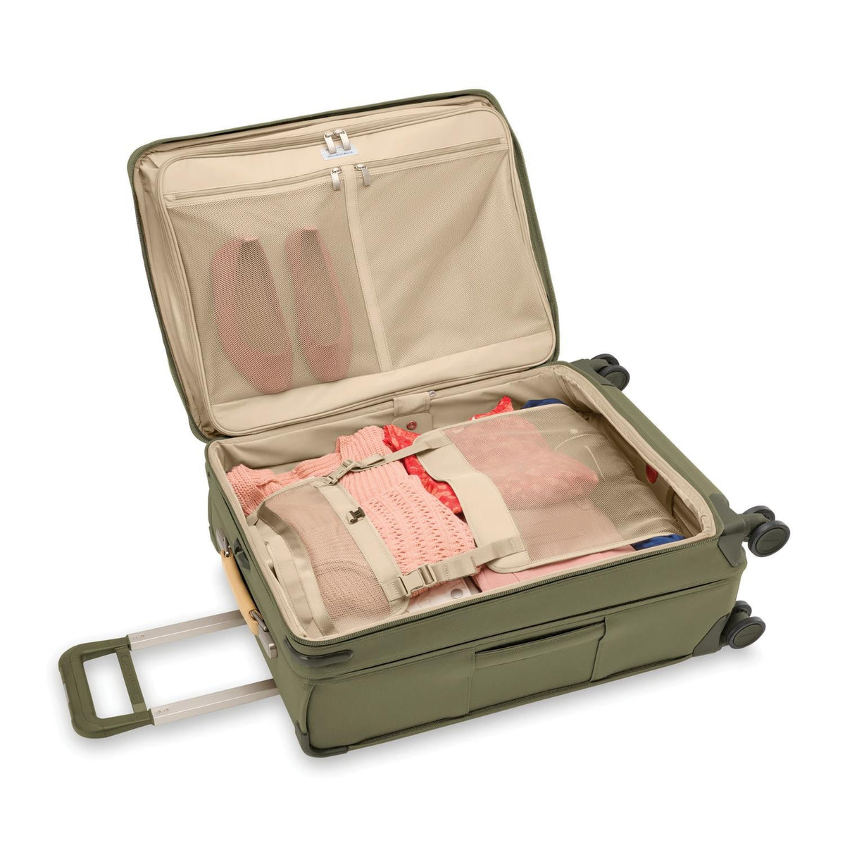 Briggs & Riley Baseline Medium Expandable Spinner in Olive — interior view 5