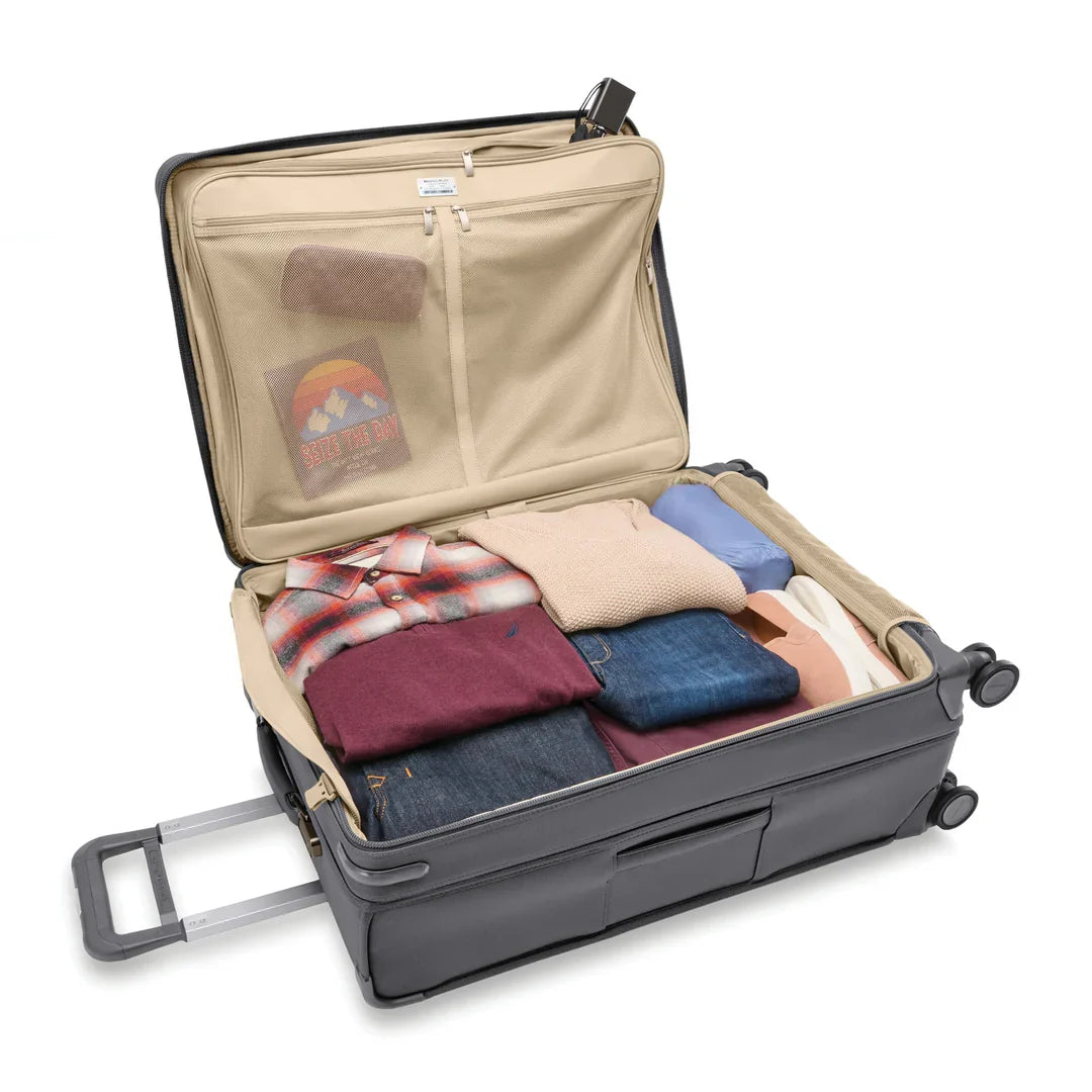Briggs & Riley Baseline Large Expandable Spinner in Steel Gray — interior view