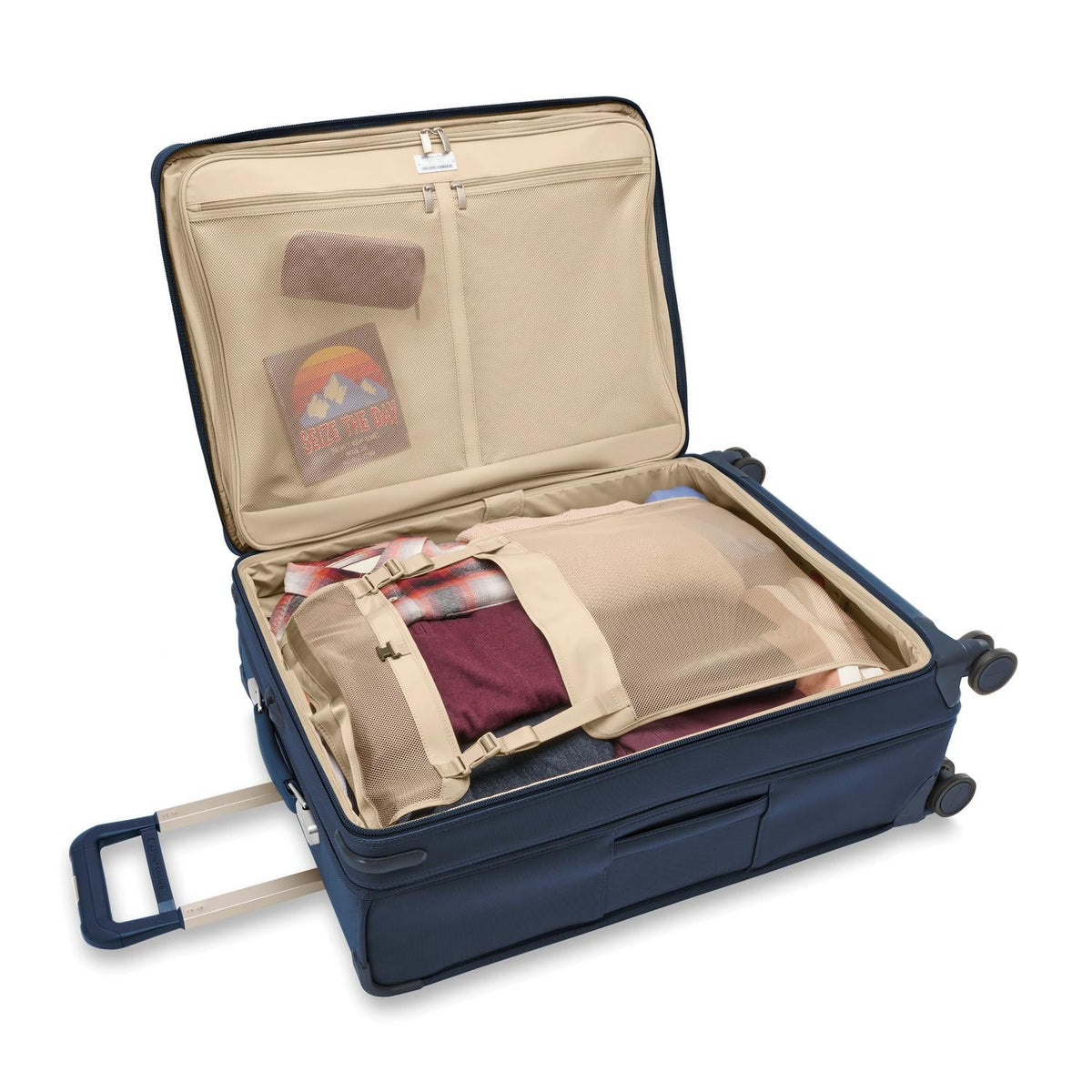 Briggs & Riley Baseline Large Expandable Spinner in Navy — interior view 5