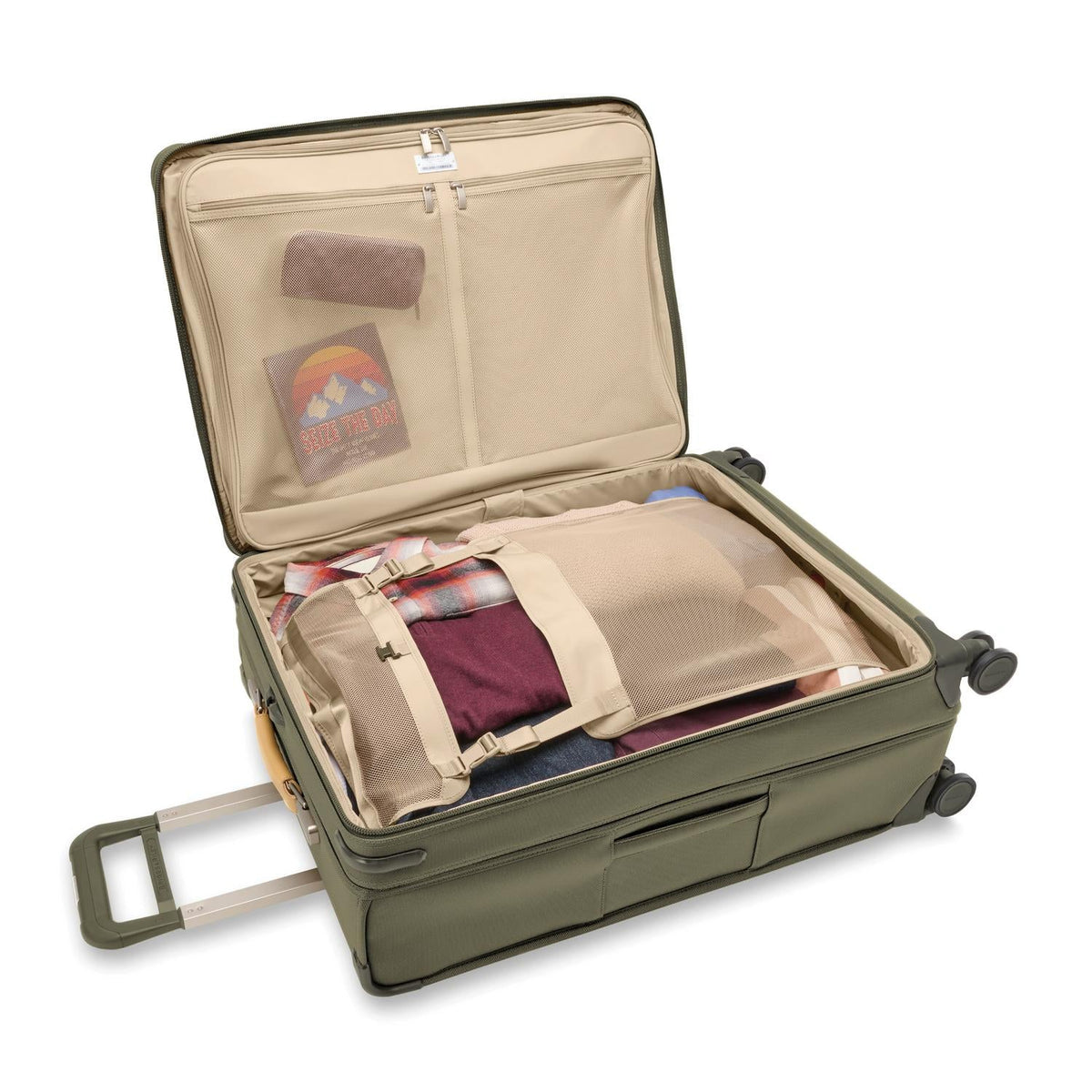 Briggs & Riley Baseline Large Expandable Spinner in Olive — interior view 4