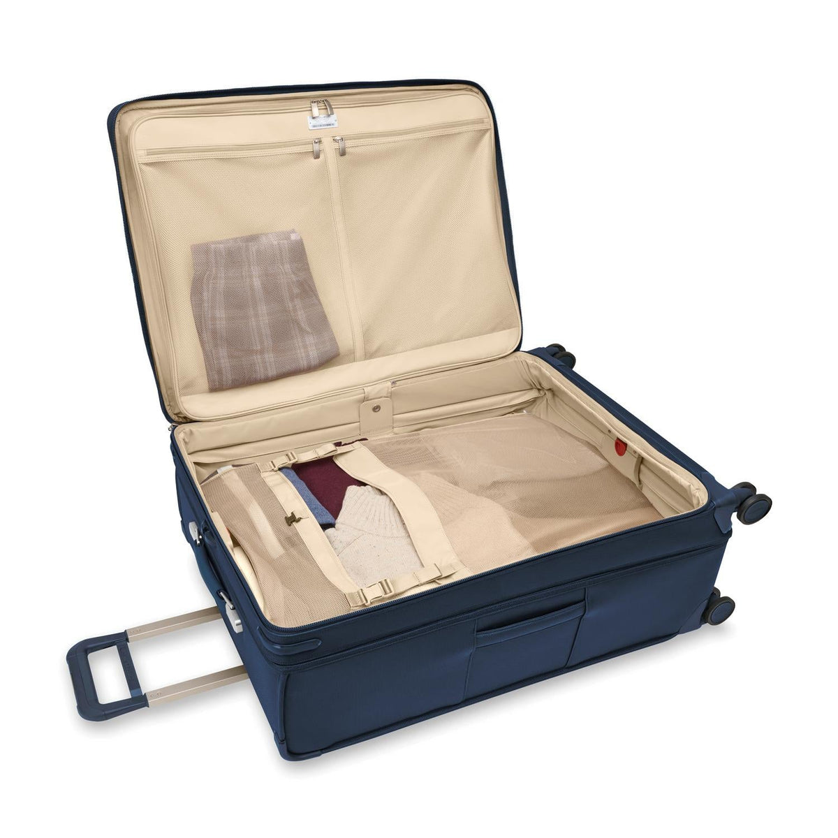 Briggs & Riley Baseline Extra Large Expandable Spinner in Navy — interior view 5