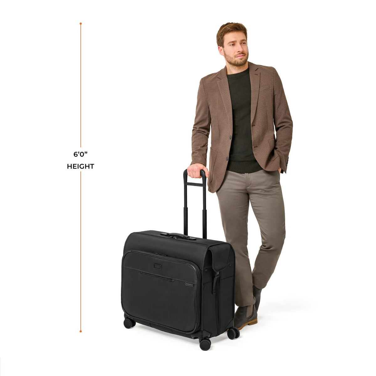 Briggs & Riley Baseline Deluxe Wardrobe Spinner in Black — lifestyle