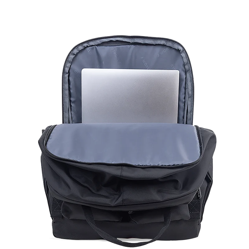 J World Timo Laptop Backpack in Black — interior view
