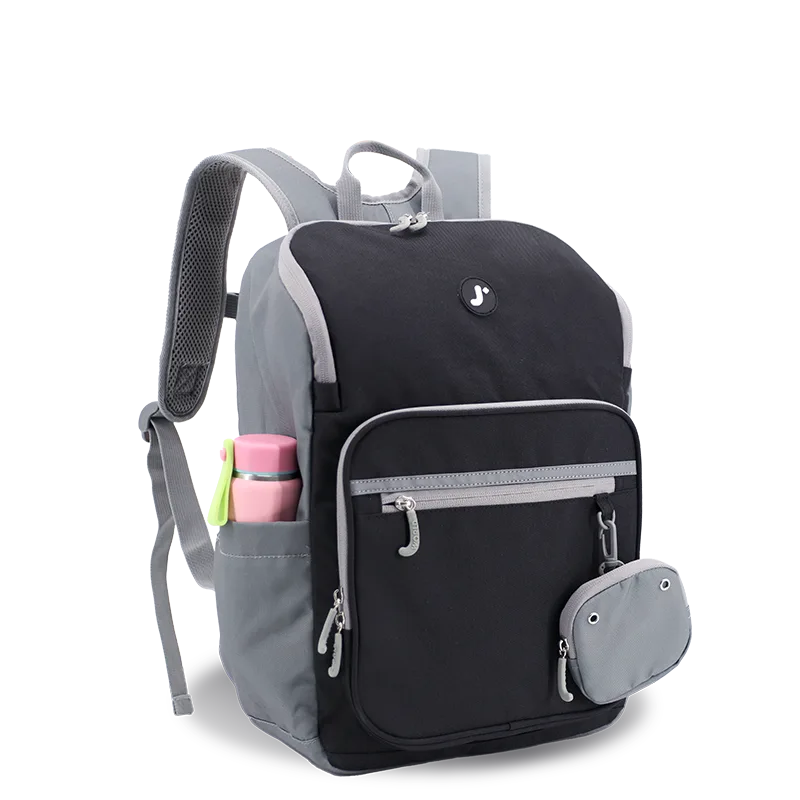 J World Junior Backpack With Lunch Box For School in Black — angle view 2 # color_Black