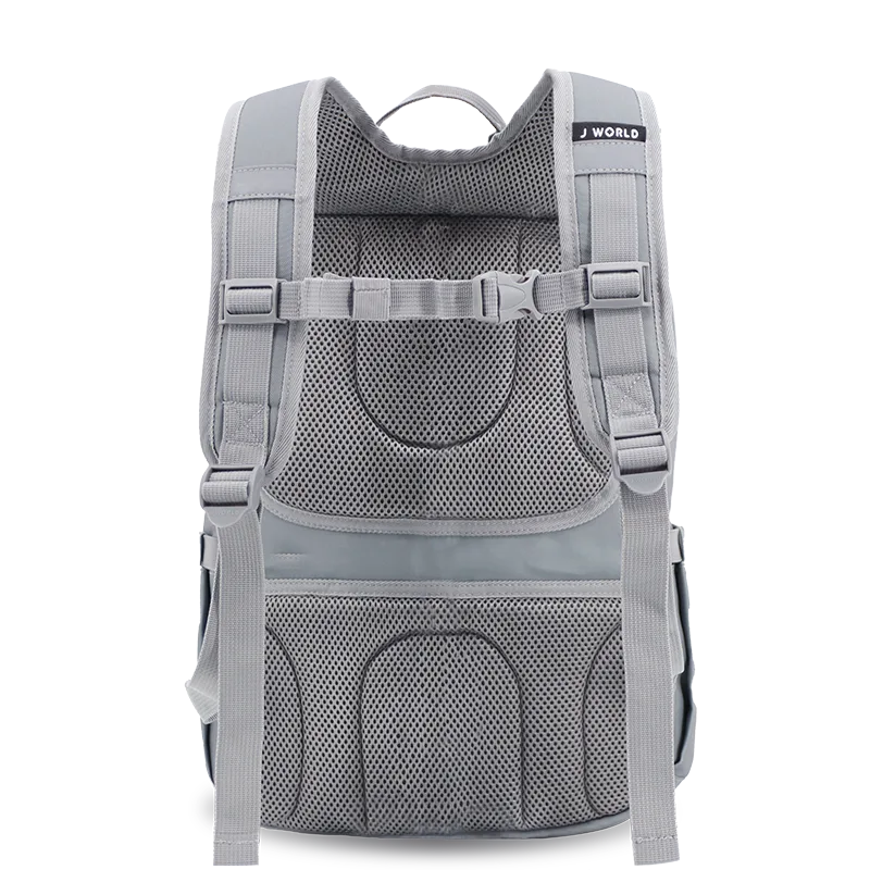 J World Junior Backpack With Lunch Box For School in Black — back view # color_Black