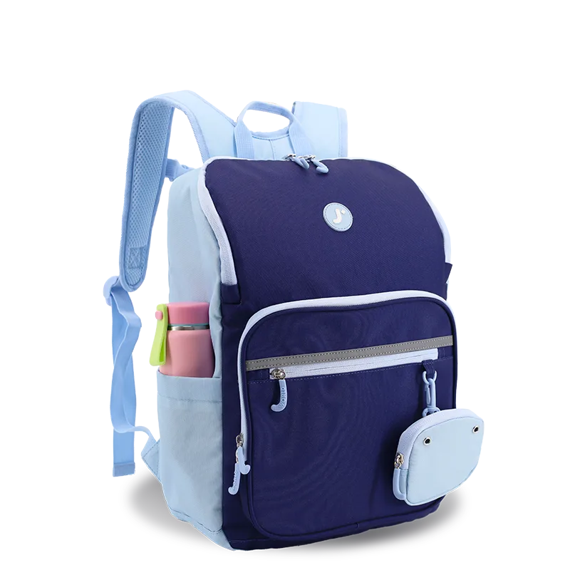 J World Junior Backpack With Lunch Box For School in Navy — angle view 2 # color_Navy