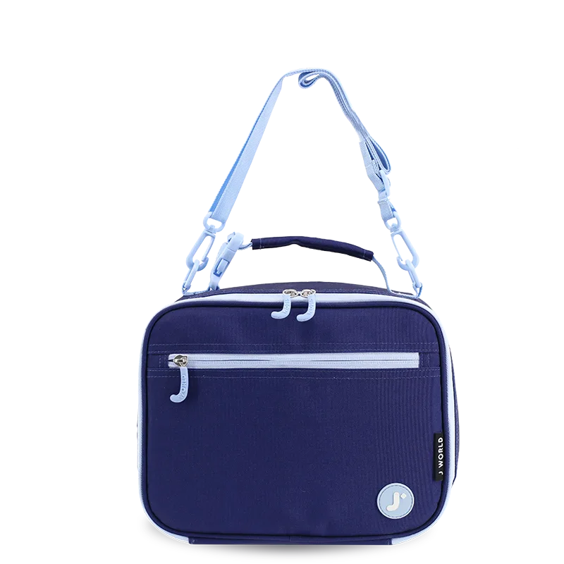 J World Junior Backpack With Lunch Box For School in Navy — front view 3 # color_Navy