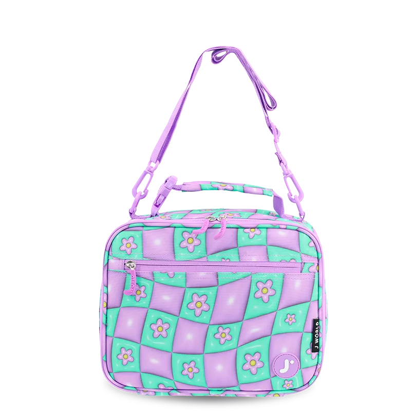J World Junior Backpack With Lunch Box For School in Puffy Flower — front view 3 # color_Puffy Flower