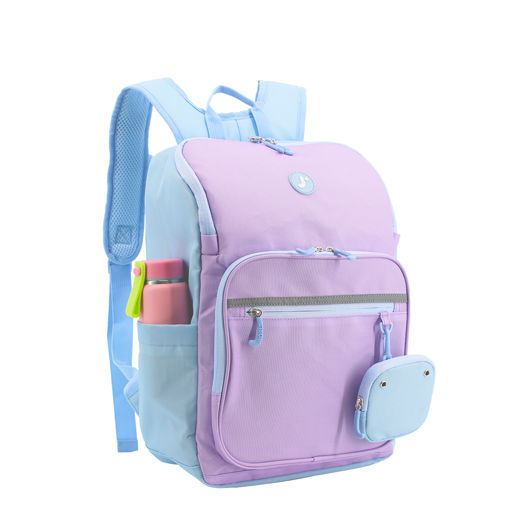 J World Junior Backpack With Lunch Box For School in Purple — angle view 2 # color_Purple