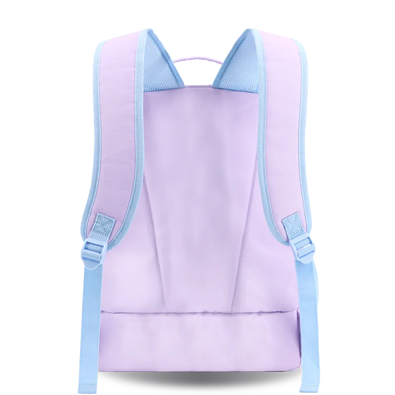 J World Packmate 2-in-1 Backpack With Built-in Lunch Bag in Purple — back view # color_Purple