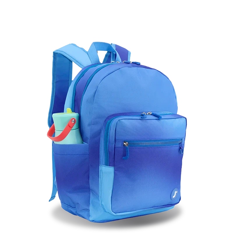 J World Zenpack Jr. Kids Laptop Backpack in Blue Gradient — angle view 3 # color_Blue Gradient