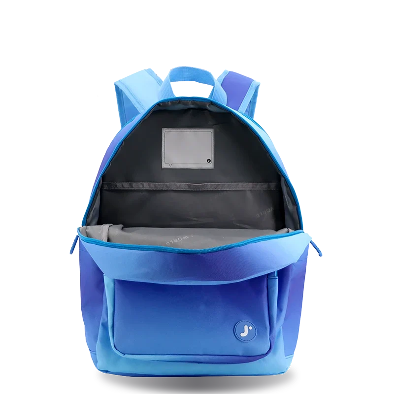 J World Zenpack Jr. Kids Laptop Backpack in Blue Gradient — angle view 2 # color_Blue Gradient