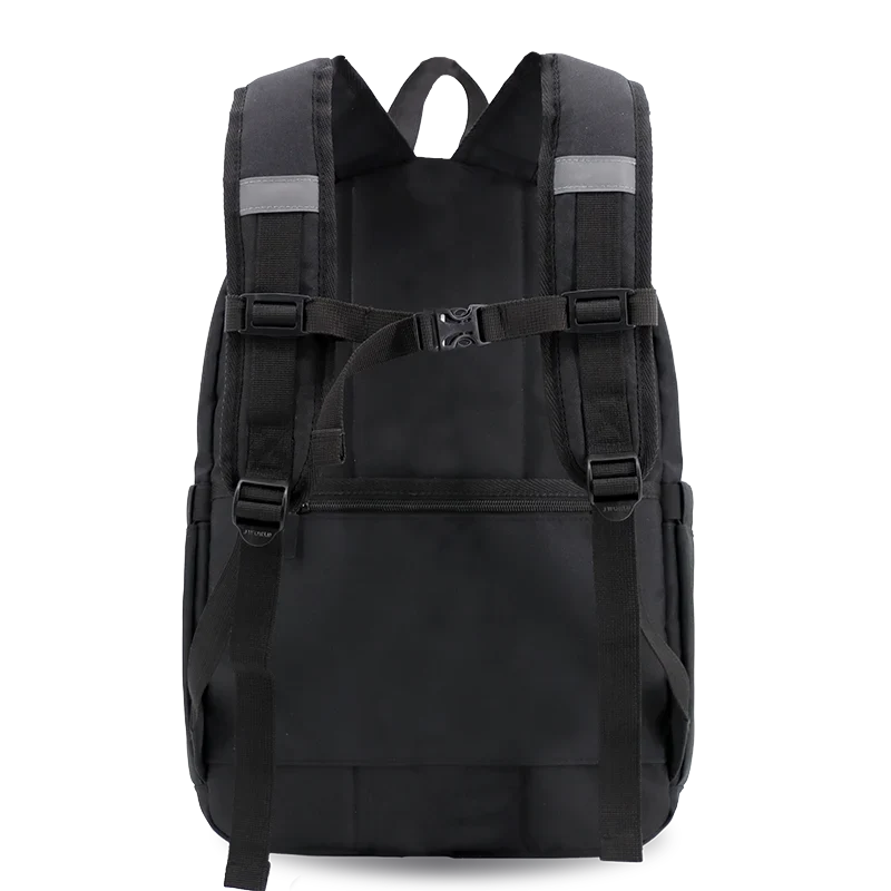 J World Zenpack Laptop Backpack in Black — back view # color_Black