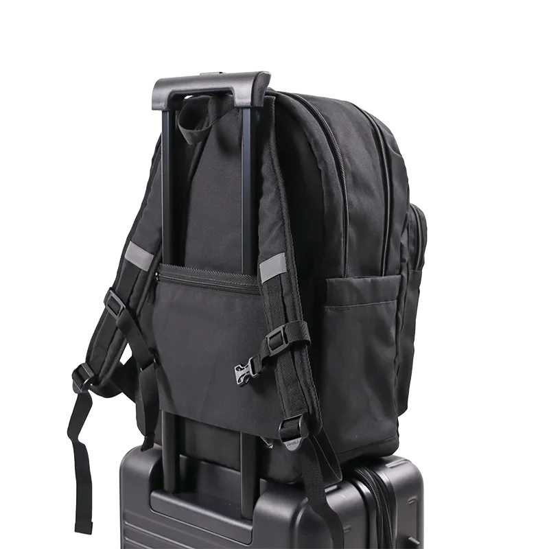 J World Zenpack Laptop Backpack in Black — angle view 3 # color_Black