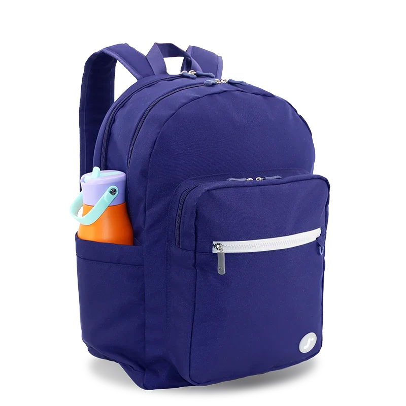 J World Zenpack Laptop Backpack in Navy — detail view # color_Navy