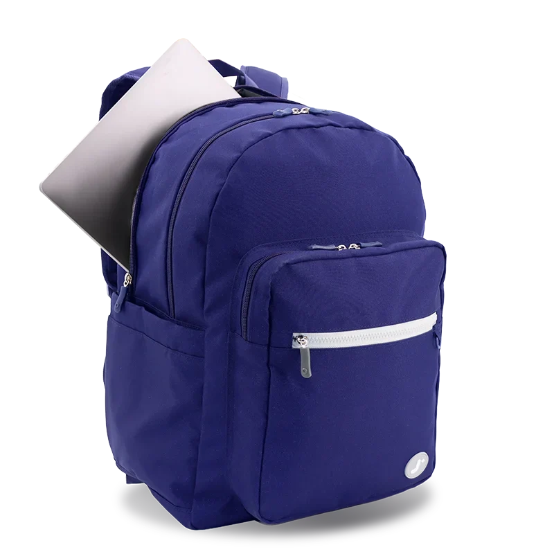 J World Zenpack Laptop Backpack in Navy — angle view 2 # color_Navy