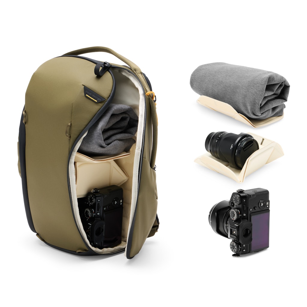 Peak Design Everyday Backpack Zip 15L in Kelp — detail view # color_Kelp