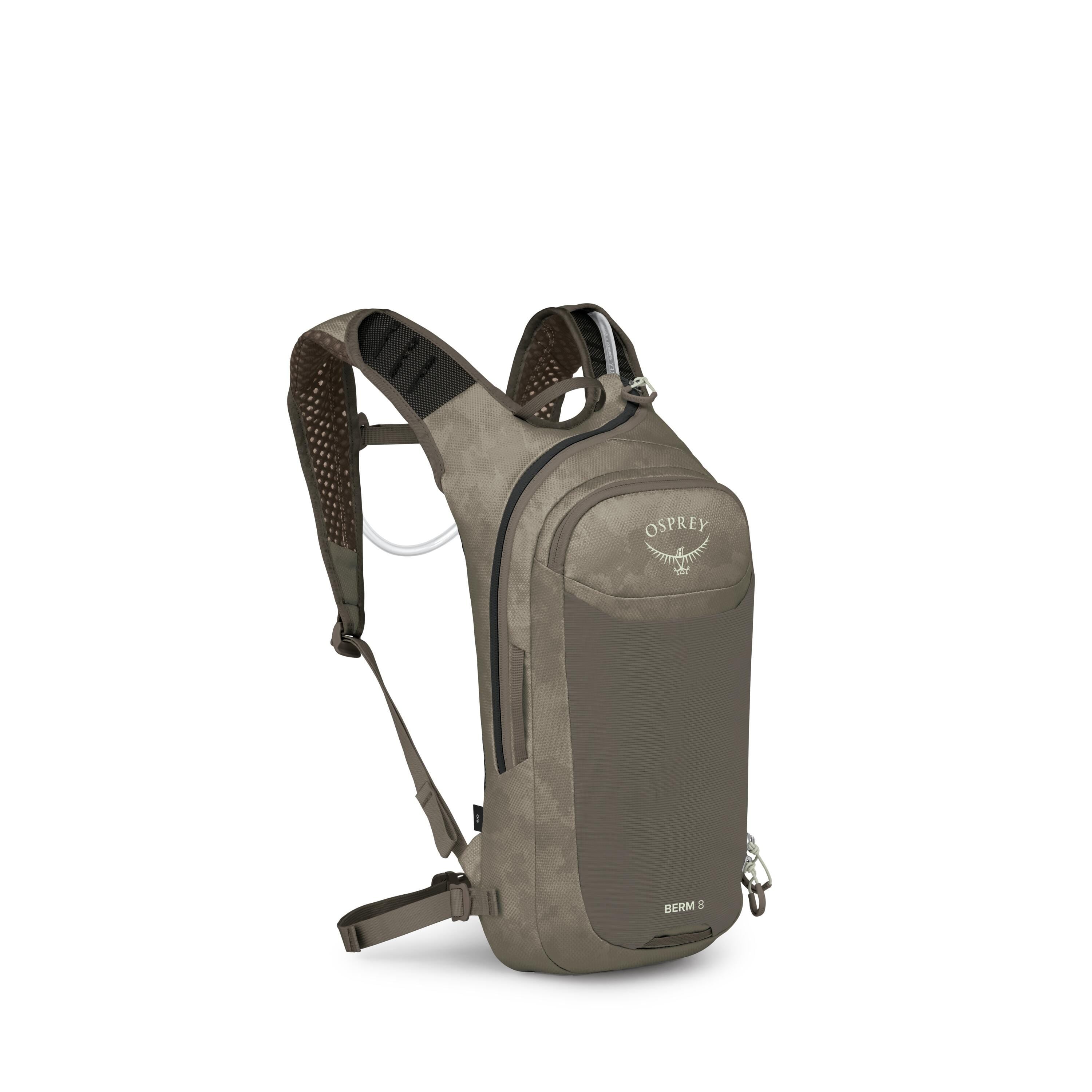 Osprey Berm 8 Bike Hydration Pack 8L in Pediment Grey Dust Print — angle view 2