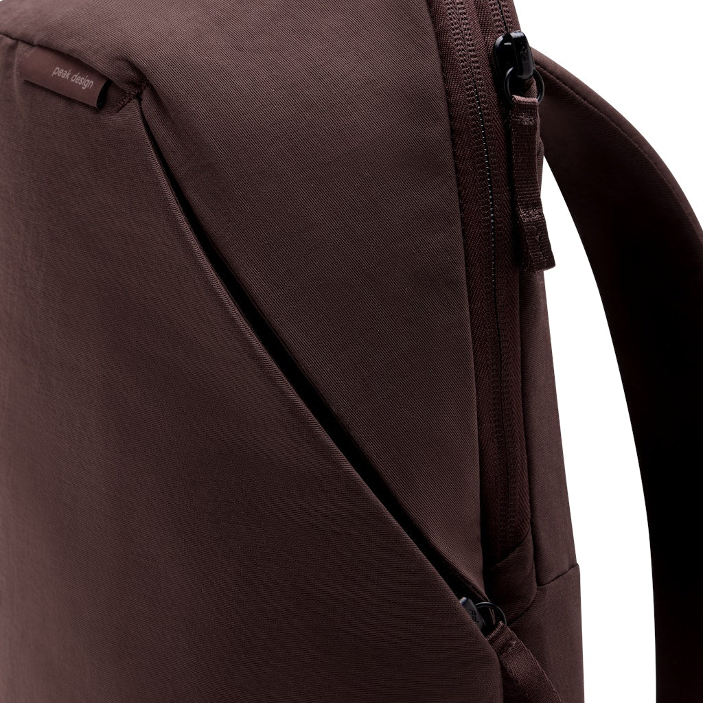 Peak Design City Backpack 15L in Eclipse — interior view # color_Eclipse