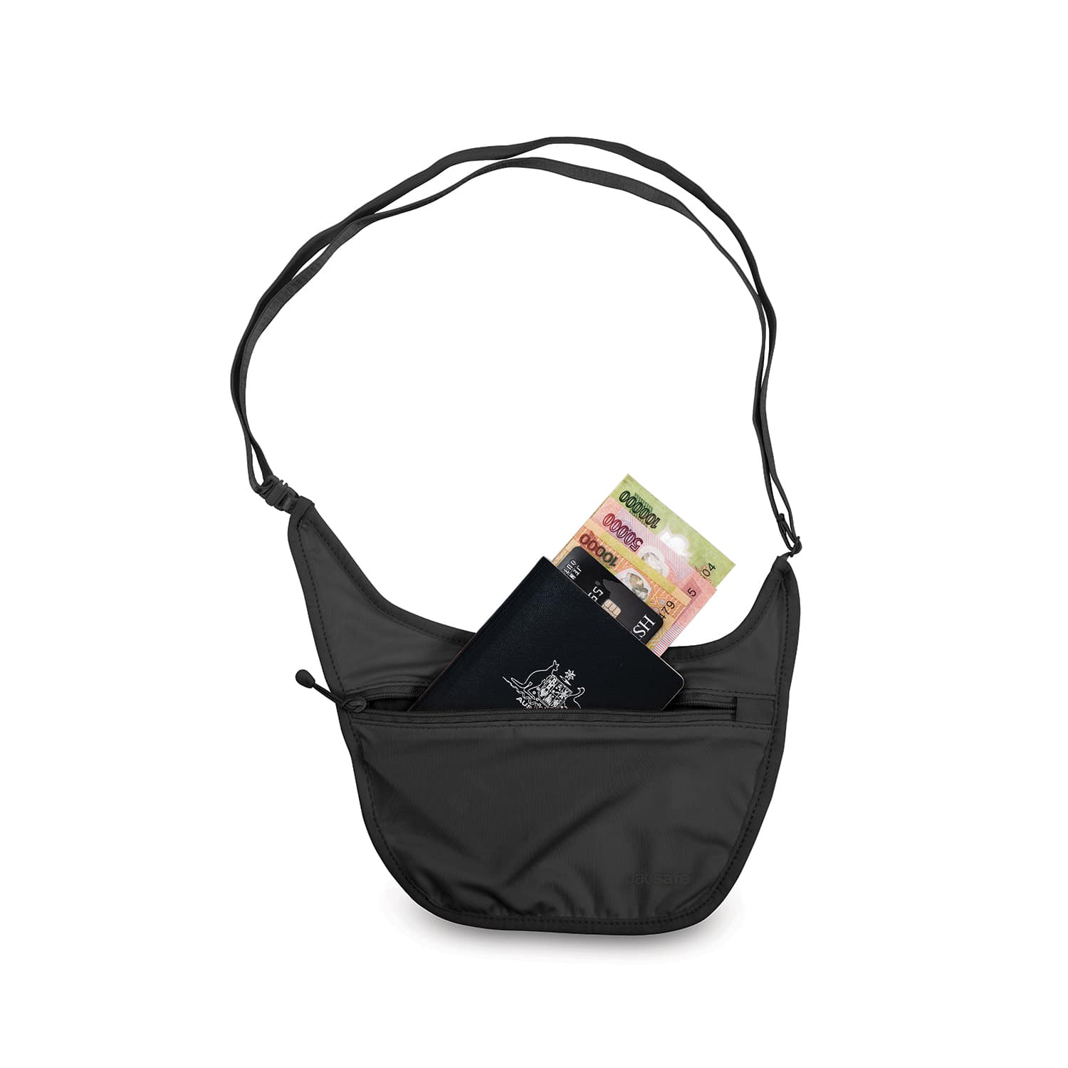 Pacsafe Coversafe® S80 Secret Travel Body Pouch in Black — interior view # color_Black
