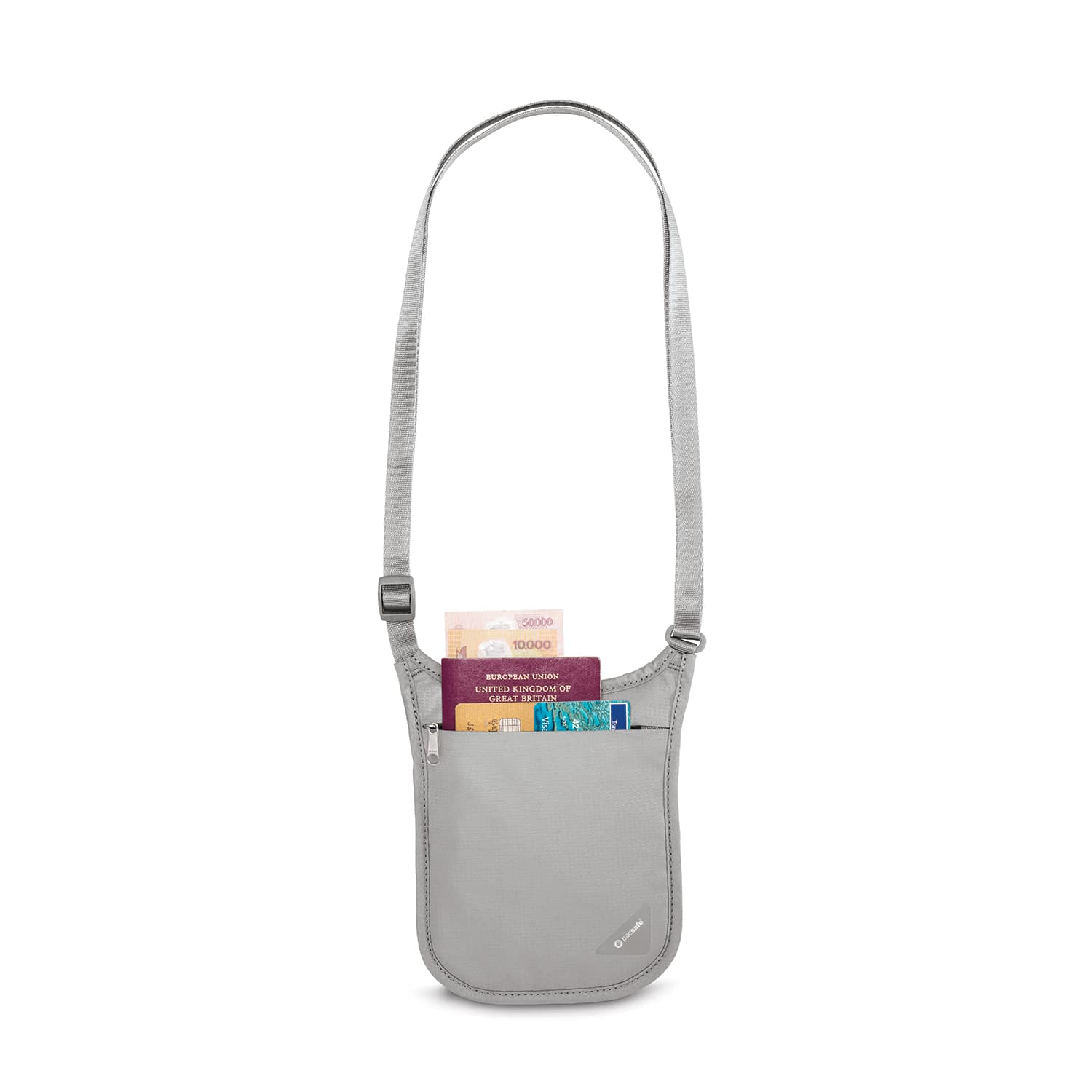 Pacsafe Coversafe® V75 RFID Blocking Neck Pouch - Gray