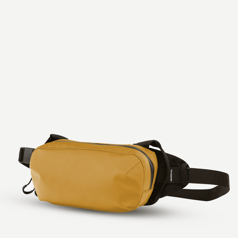 WANDRD D1 Fanny Pack in Dallol Yellow — angle view 2