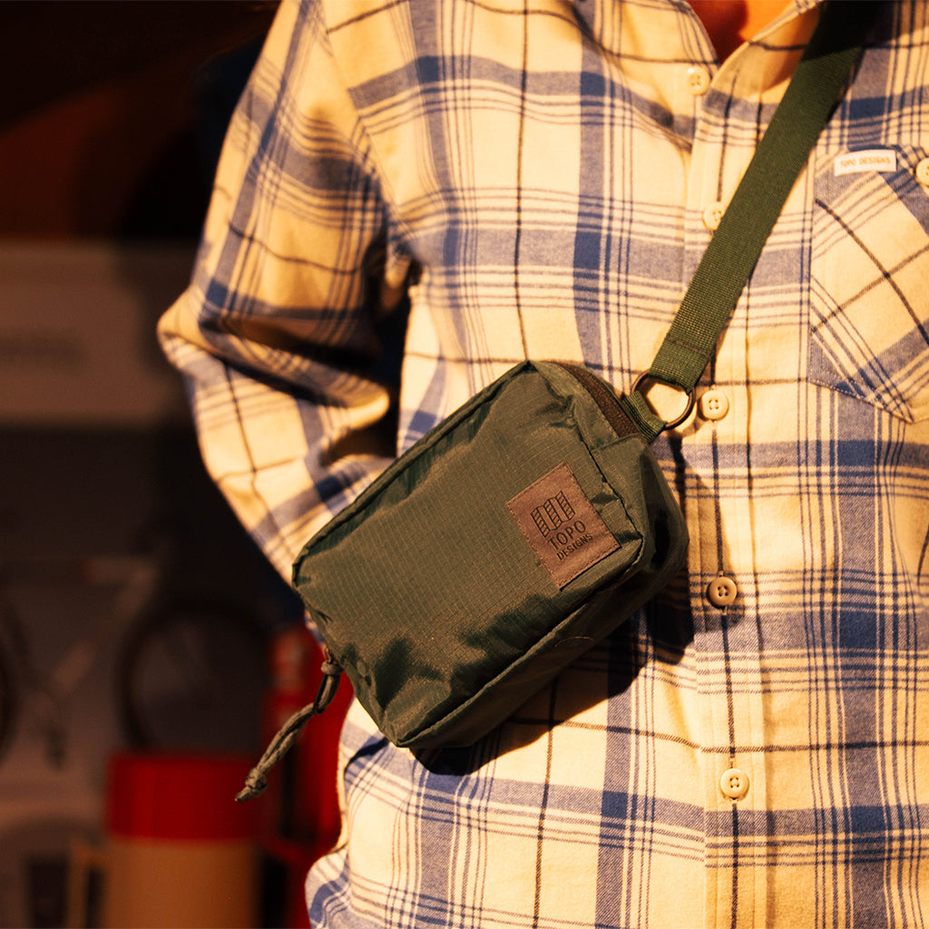 Topo Designs Ripstop Belt Bag in Forest — lifestyle # color_Forest