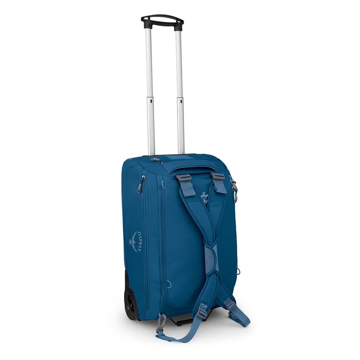 Osprey Daylite Carry-On Wheeled Duffel 40L in Night Shift Blue — angle view 3