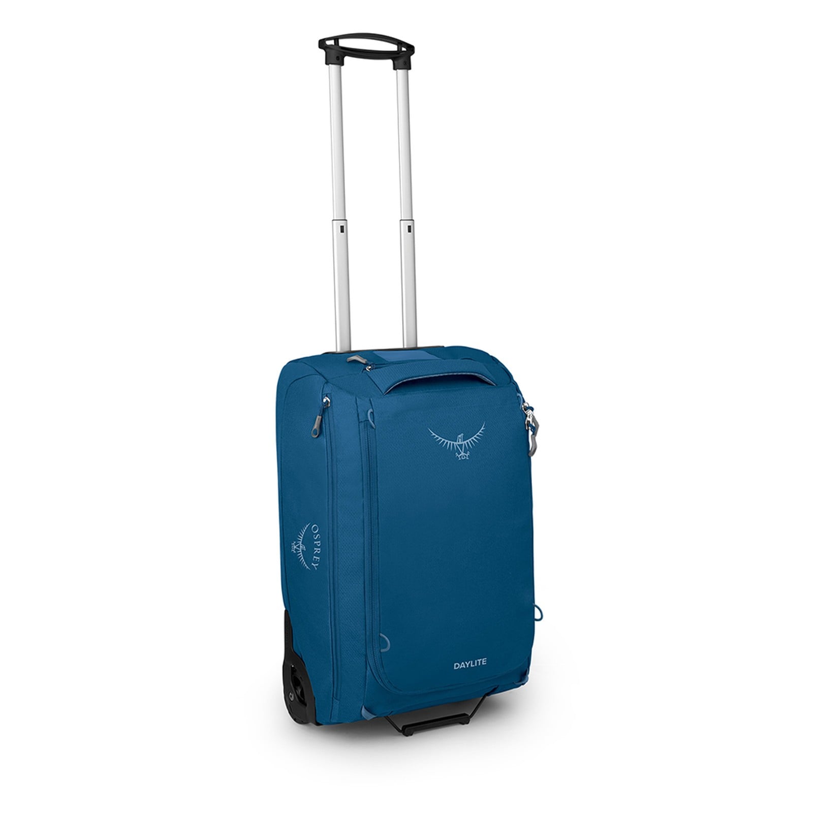 Osprey Daylite Carry-On Wheeled Duffel 40L in Night Shift Blue — front view # color_Night Shift Blue