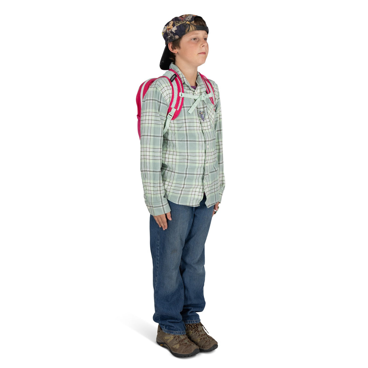 Osprey Daylite JR. 9L in Hotspot Pink/Frosty Mint — lifestyle