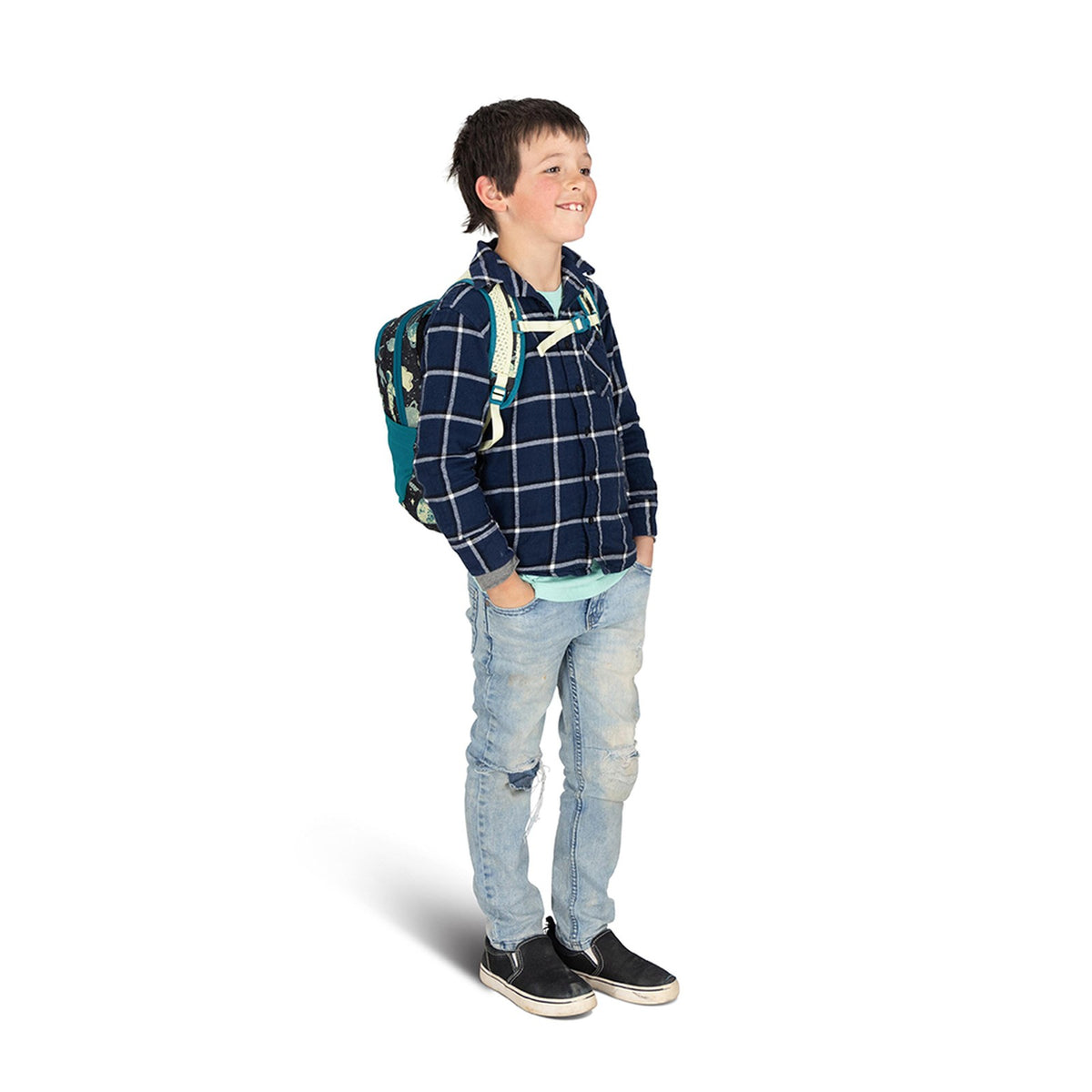 Osprey Daylite JR. 9L in Space Travel Print/Antique Blue — lifestyle