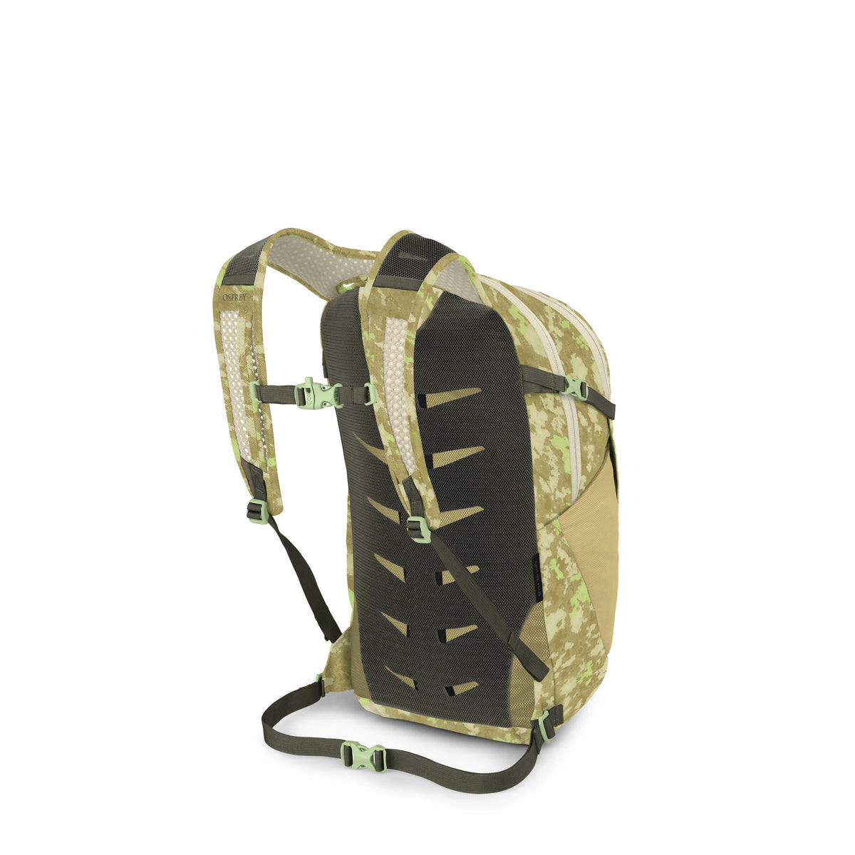 Osprey Daylite Plus Backpack 20L in Sunlit Lichen Print Gravel Tan — back view