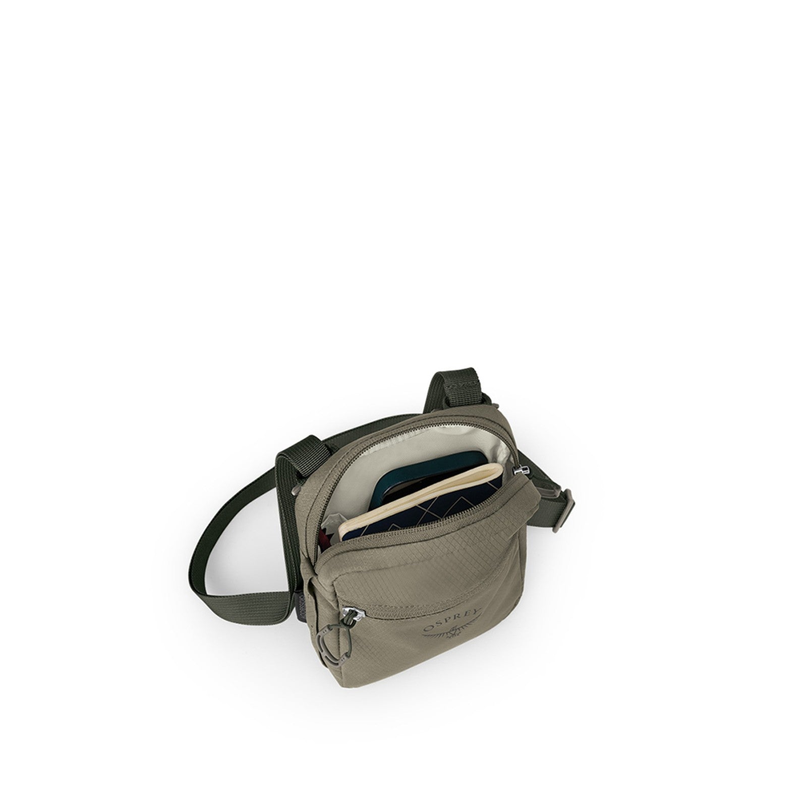 Osprey Daylite Small Crossbody 1L in Tan Concrete — angle view 3