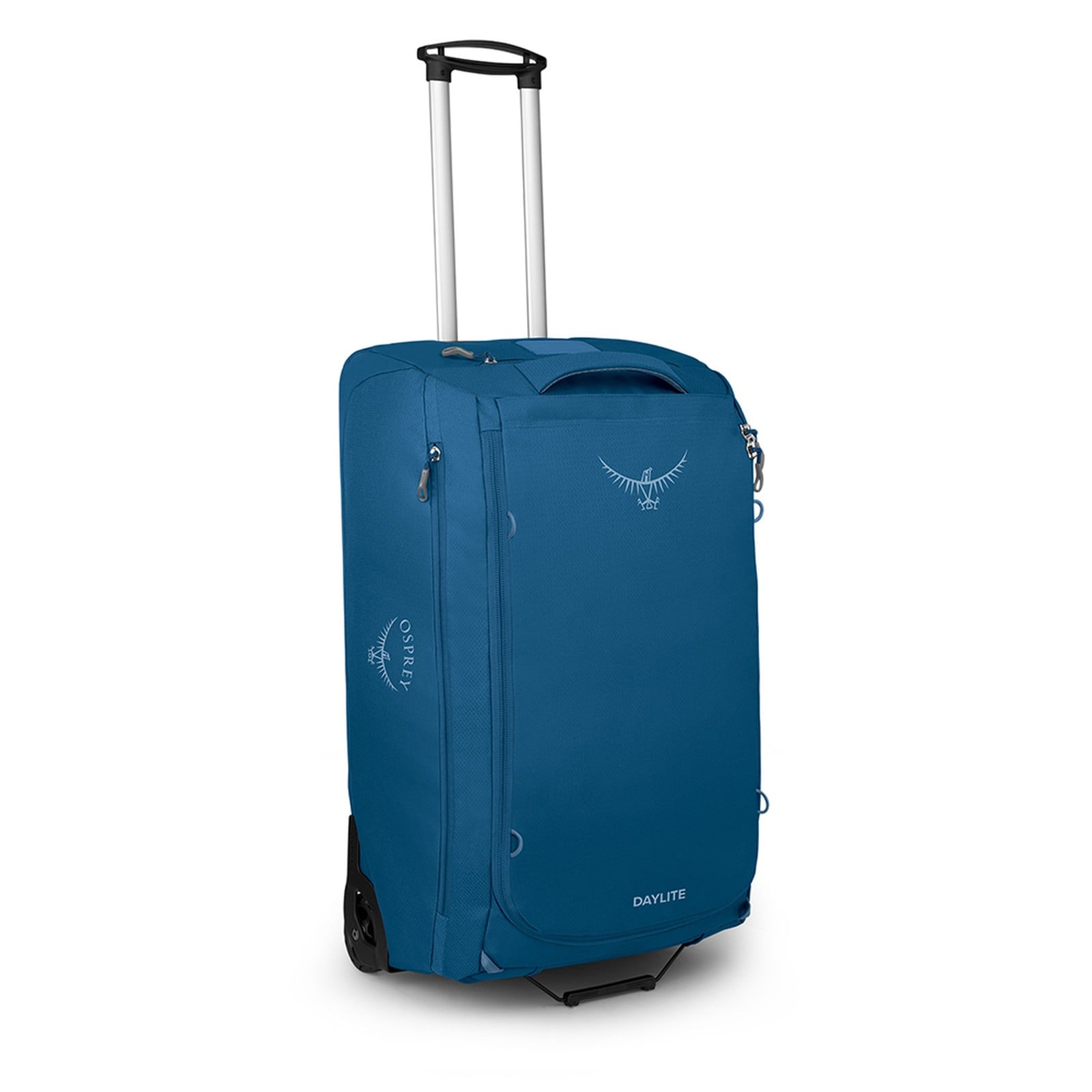 Osprey Daylite Wheeled Duffel 85L in Night Shift Blue — front view # color_Night Shift Blue