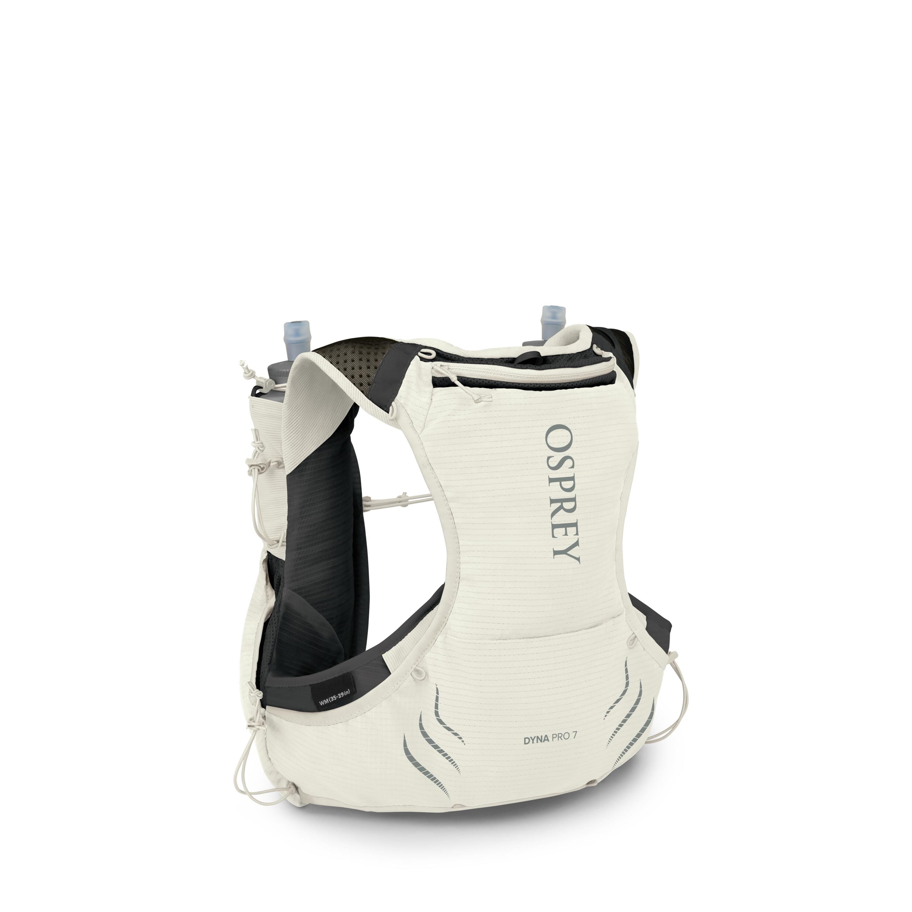 Osprey Dyna Pro 7 Run Hydration Vest 7L in Mystery White — back view